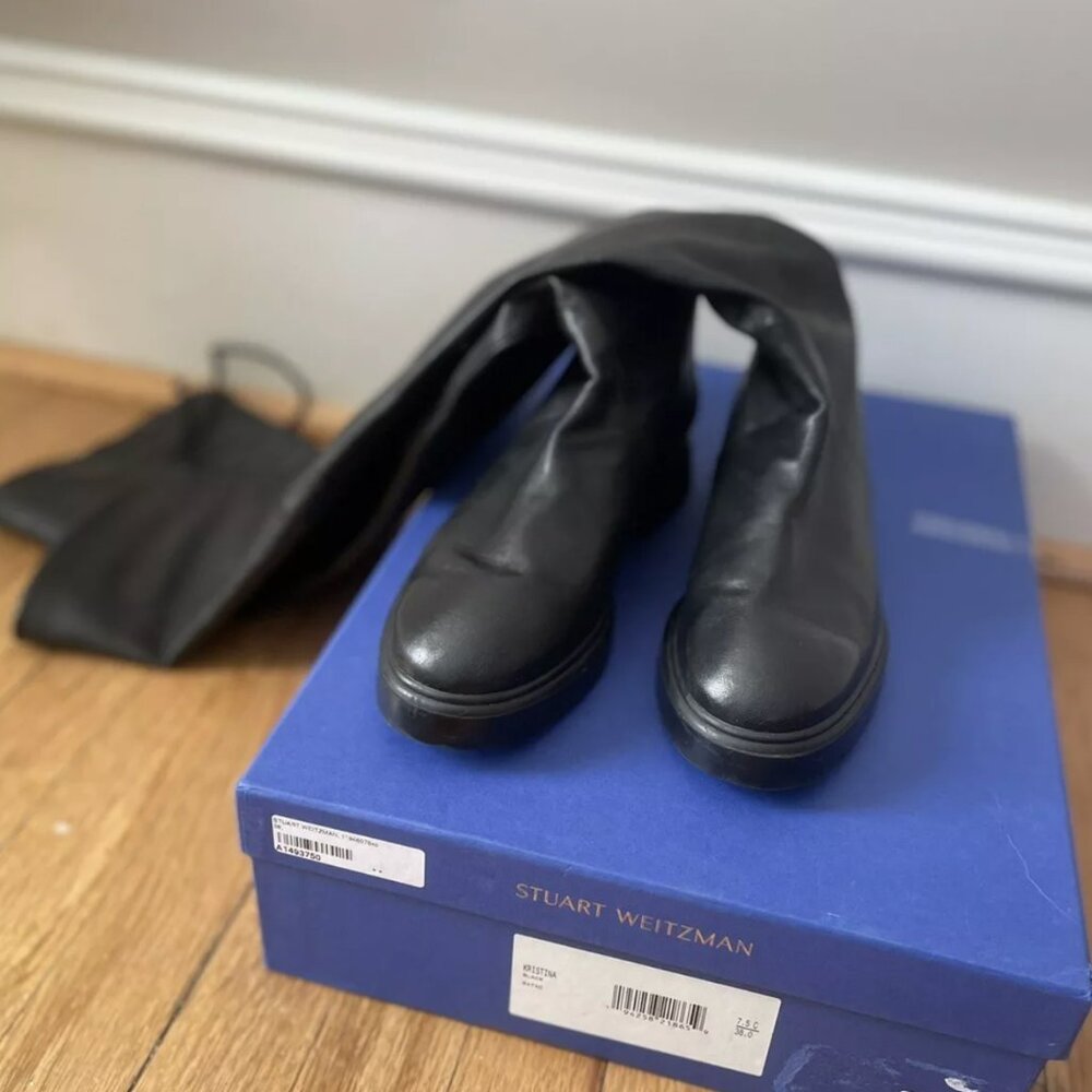 STUART WEITZMAN Kristina Leather Boots US7.5 UK5 EU38 Flat Lug Sole